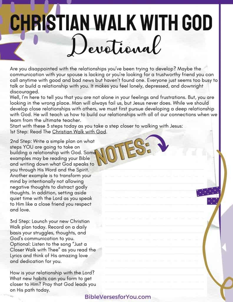 Free Walk with God Devotional you can download immediately. Grab this Walk with God PDF file that's easy to download. 